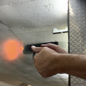 Spitting flame