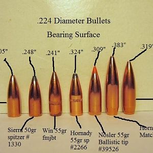 Bearing Surface .224"  bullets.