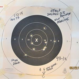 45ACP   200 gr lswcbb   3.8 Bullseye