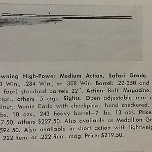 Browning/Sako action Rifles.