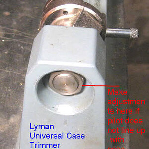 Lyman not cutting case mouth square, adjustment.