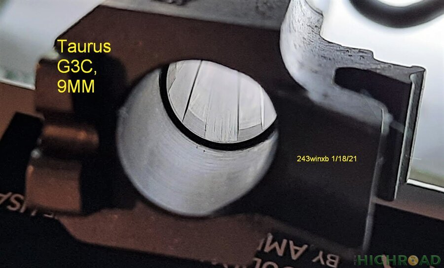 Gouge marks in barrel groove. .  Taurus G3C  Barrel photo #2